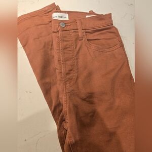 Denim Forum Women's Yoko High Rise Jeans in Rust